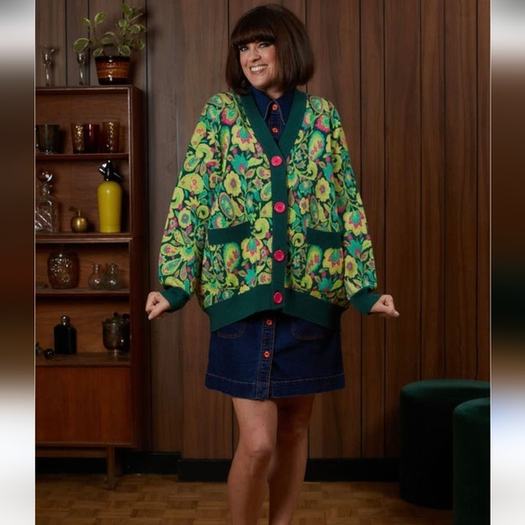 Dawn O' Porter Sweaters - Dawn O'Porter X Joanie Vintage 60s Inspired Cardigan Pockets Oversize Paisley